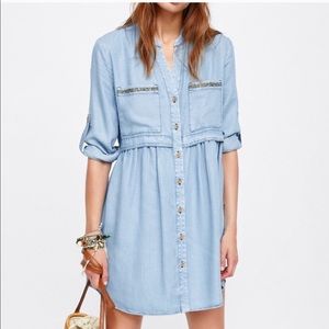 Zara Denim Mini with Beaded Pockets